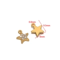 Golden star pendant charms with clear zircons for DIY jewelry making 9.5mm x 8mm - Gold Five-Pointed Star With Rhinestone