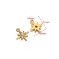 Golden North Star stainless steel charms with crystal inlay measuring 12x10mm - Gold Eight-Pointed Star With Rhinestone