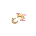 Crescent moon charm in gold finish with sparkling zircons for jewelry making, 10x8mm size - Gold Crescent Moon With Rhinestone