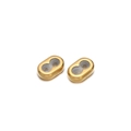 Golden oval stainless steel spacer beads with dual-hole silicone core for DIY jewelry - Oval Double Hole / Gold
