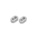 Polished silver oval stainless steel double hole spacer beads for DIY jewelry making - Oval Double Hole / Steel