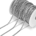 Silberne geprägte Flachpanzerkette aus Edelstahl für DIY-Schmuck und Uhrenarmbänder - 1m / Silber