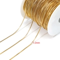 1.2mm gold plated stainless steel box chain spool for DIY jewelry making - 1.2mm Wide * 1 Meter / Gold