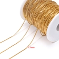 18k gold plated stainless steel 1.5mm box chain on a spool for DIY jewelry making - 1.5mm Wide * 1 Meter / Gold