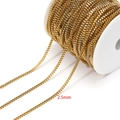 DIY jewelry 18k gold plated 2.5mm stainless steel box chain roll for necklaces - 2.5mm Wide * 1 Meter / Gold