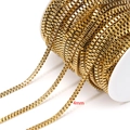 4mm 18k gold plated stainless steel box chain spool for jewelry making accessories - 4mm Wide * 1 Meter / Gold