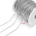 DIY jewelry 1.2mm silver stainless steel box chain necklace in bulk roll form - 1.2mm Wide * 1 Meter / Steel