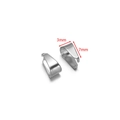 Polished silver stainless steel pendant pinch bail 7mm by 3mm for jewelry making - 3x7mm / Steel