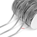 Roll of 4mm stainless steel box chain for DIY necklace jewelry making in silver finish - 4mm Wide * 1 Meter / Steel