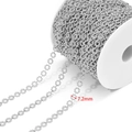 Silver stainless steel 7.2mm clover flower chain links for DIY jewelry making - 7.2mm Circle Snowflake Chain Steel Color