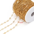 5.8mm gold stainless steel four-leaf clover link chain for DIY jewelry making - 5.8mm Clover Handmade Chain Gold