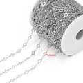 DIY jewelry making accessory: 5.8mm silver stainless steel four-leaf clover chain roll - 5.8mm Clover Handmade Chain Steel Color