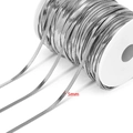5mm silver stainless steel flat herringbone snake chain for DIY jewelry making on a spool - 5mm Wide Steel Color * 1m