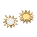 Goldener Sonnenanhänger aus Edelstahl mit weißer Perlmutt-Einlage für DIY-Schmucksets - Weiß