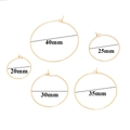 Gold stainless steel round hoop earring components in five sizes from 20mm to 40mm - Diameter 25 / Gold