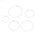 Detailed set of five minimalist silver hoop earrings in varying sizes on white background - Diameter 25 / Steel