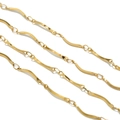 Vacuum-plated 18K gold stainless steel wavy link chain for necklaces and bracelets - Gold