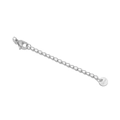 Silver stainless steel extension chain with lobster clasp and S.Steel logo tag - Engraved Round Silver