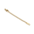 Golden stainless steel 5cm extender chain with lobster clasp and S.steel engraved tag - Engraved Rectangular Gold