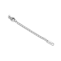 Silberne Edelstahl 5cm Verlängerungskette mit Karabinerverschluss und S.Steel Tag - Graviert Rechteckig Silber