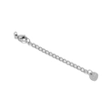Silberne Edelstahl 5cm Verlängerungskette mit Karabiner und Herzanhänger - Graviertes Dreieck Silber