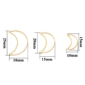 Golden crescent moon cutout pendants in three sizes for DIY jewelry making - 10*15mm / Gold Small