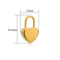 Colgante de candado de corazón en acero inoxidable dorado para collares DIY 12x18mm - Estilo Candado Corazón Dorado (F1309GDL1)