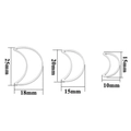 Three sizes of stainless steel crescent moon charms for DIY jewelry making in polished silver - 10*15mm / Silver Small