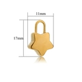 Colgante estrella de acero inoxidable dorado con unas dimensiones de 11mm de ancho y 17mm - Estilo Candado Estrella Dorado (F1309GDL2)