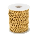 Golden stainless steel sun flower pattern chain on white spool for DIY jewelry making - Sunflower Plate Chain (Gold) / Gold
