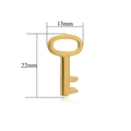 Colgante de llave de acero inoxidable dorado para bisutería de 13mm por 22mm - Estilo Llave Minimalista Dorada (F1309GDK2)
