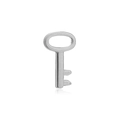 Colgante de llave minimalista de acero inoxidable plateado con un acabado pulido - Estilo Llave Minimalista Plateada (F1309STK2)