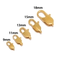 Gold-plated lobster clasps in 9mm to 18mm sizes for DIY necklace and bracelet jewelry - Mini Type / Gold