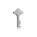 Colgante de llave en acero inoxidable plateado pulido para collares con acabado brillante - Estilo Llave Mango Triángulo Plateada (F1309STK3)