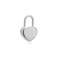 Colgante de candado en forma de corazón de plata pulida hecho de acero inoxidable - Estilo Candado Corazón Plateado (F1309STL1)