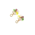 Colorful crystal flower pendant with gold wire wrap for DIY jewelry making - Multicolor