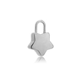Colgante de candado con forma de estrella de acero inoxidable pulido para bisutería - Estilo Candado Estrella Plateado (F1309STL2)