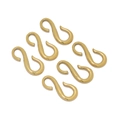 Close-up of six gold-plated S-shape jewelry connectors for DIY necklace making - Gold