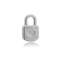 Colgante de candado de corazón de acero inoxidable pulido para joyería artesanal - Estilo Candado Corazón Cuadrado Plateado (F1309STL3)