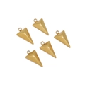 5-piece set of gold 18K plated stainless steel pyramid pendants with round jump rings - Gold