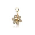 Exquisite dark smoky grey crystal flower pendant with gold wire for DIY jewelry making - Smoke