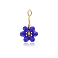 DIY colorful flower charm with royal blue crystal petals and gold metal loop for jewelry - Sapphire Blue