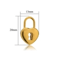 Colgante de candado en forma de corazón dorado de acero inoxidable 20mm x 13mm - Estilo Candado Corazón Hueco Dorado (F1309GDL4)