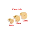 Detailed size comparison for gold stainless steel hammered ear studs in 8mm 10mm 12mm - Diameter 10mm / Gold