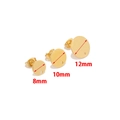 Minimalist gold stainless steel round earring studs with holes in 8mm, 10mm, 12mm sizes - 10mm / Gold