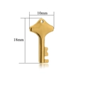 Colgante de llave de acero inoxidable dorado pulido para joyería DIY, 18 mm - Estilo Llave Simple Dorada (F1309GDK3)