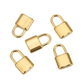 Cinco dijes de candado en acero inoxidable dorado para creación de collares y joyas DIY - H17mm*10mm / Dorado