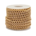 Catena groumette in acciaio dorato e smalto rosa su bobina per creazione gioielli - Larghezza 6mm*1m / Rosa Chiaro