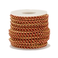 Rotolo di catena Figaro dorata con smalto rosso per creazione gioielli fai da te - Larghezza 6mm*1m / Rosso