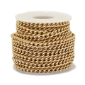 Catena Figaro placcata oro con smalto bianco su rocchetto per gioielli fai da te - Larghezza 6mm*1m / Bianco Sporco